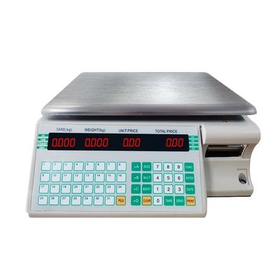 Supermercato Scale di calcolo digitale da 3 kg con etichetta a codici a barre e porta-rulli di carta