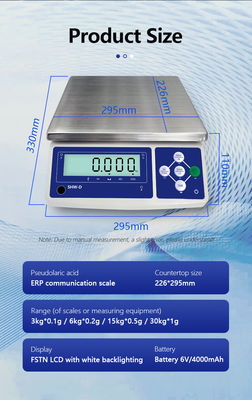15 kg di capacità Scala elettronica multifunzionale con display LCD e supporto OBM