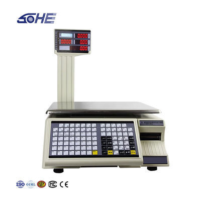 SHW-TMC 30 kg Barcode Scale di stampa con alimentazione AC/DC e gamma massima