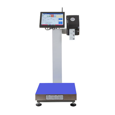 Display LCD da 15 pollici 15-500 kg Dock di lavorazione dei frutti di mare Android Scala di stampa etichette -10-40C