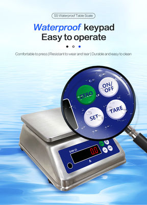 15 kg S5 Tavolo impermeabile in acciaio inossidabile a doppio schermo Scala elettronica per -10 C-40 C