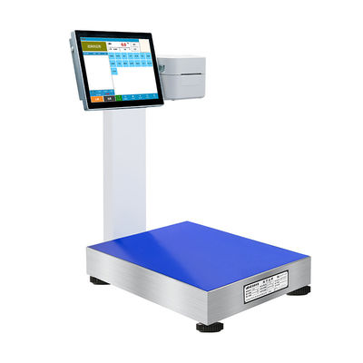 Display LCD da 15 pollici 15-500 kg Dock di lavorazione dei frutti di mare Android Scala di stampa etichette -10-40C