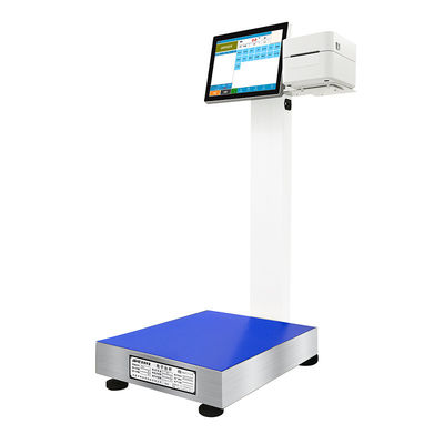 Display LCD da 15 pollici 15-500 kg Dock di lavorazione dei frutti di mare Android Scala di stampa etichette -10-40C