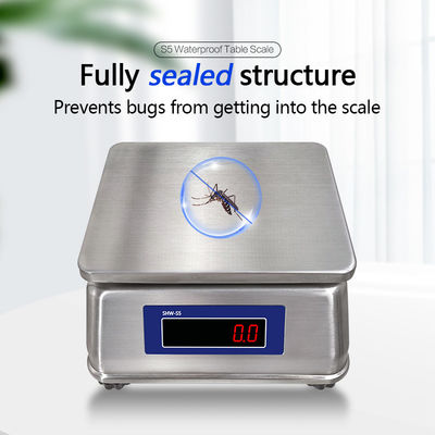 AV220V/50HZ Doppio schermo Acciaio inossidabile Tavolo impermeabile Scala elettronica 15kg