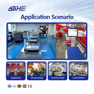 SOHE 60KG Tipo batteria Scala di stampa di etichette impermeabile con pesatura intelligente e stampante