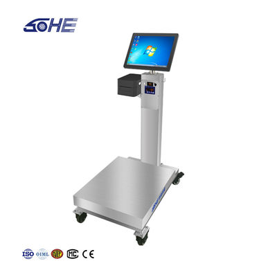 Scala di piattaforma industriale da 60 cm per 80 cm con touchscreen Android rotante da 15 pollici