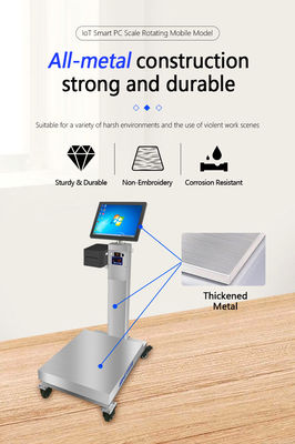 Scala di piattaforma industriale da 60 cm per 80 cm con touchscreen Android rotante da 15 pollici