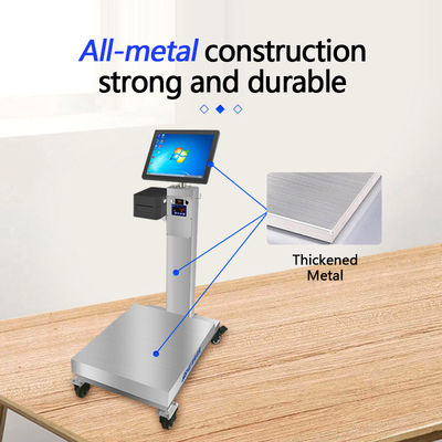 Scala di piattaforma industriale da 60 cm per 80 cm con touchscreen Android rotante da 15 pollici