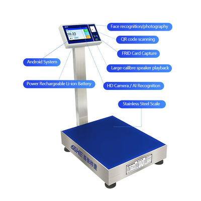 Sohe Android Smart Scale blu da 7 pollici con raccolta di carte ID/IC/RFID e sistema di ingresso-uscita Internet of Things