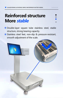 30cm * 40cm Dimensione del tavolo Semplice Scala intelligente impermeabile con batteria integrata