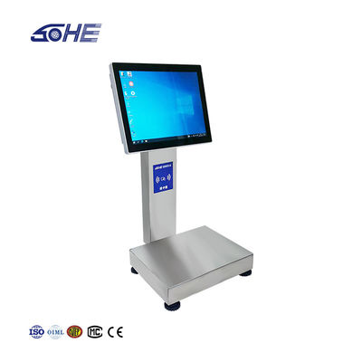 1- 15kg/5g Capacità Smart Card Piece Scala di pesatura con schermo tattile impermeabile da 12 pollici