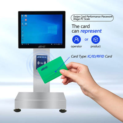 1- 15kg/5g Capacità Smart Card Piece Scala di pesatura con schermo tattile impermeabile da 12 pollici
