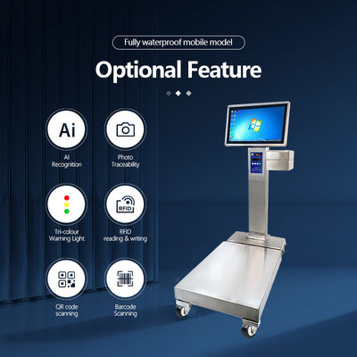 Supporto per la personalizzazione di OBM Scala industriale mobile in acciaio inossidabile con capacità di 800 kg