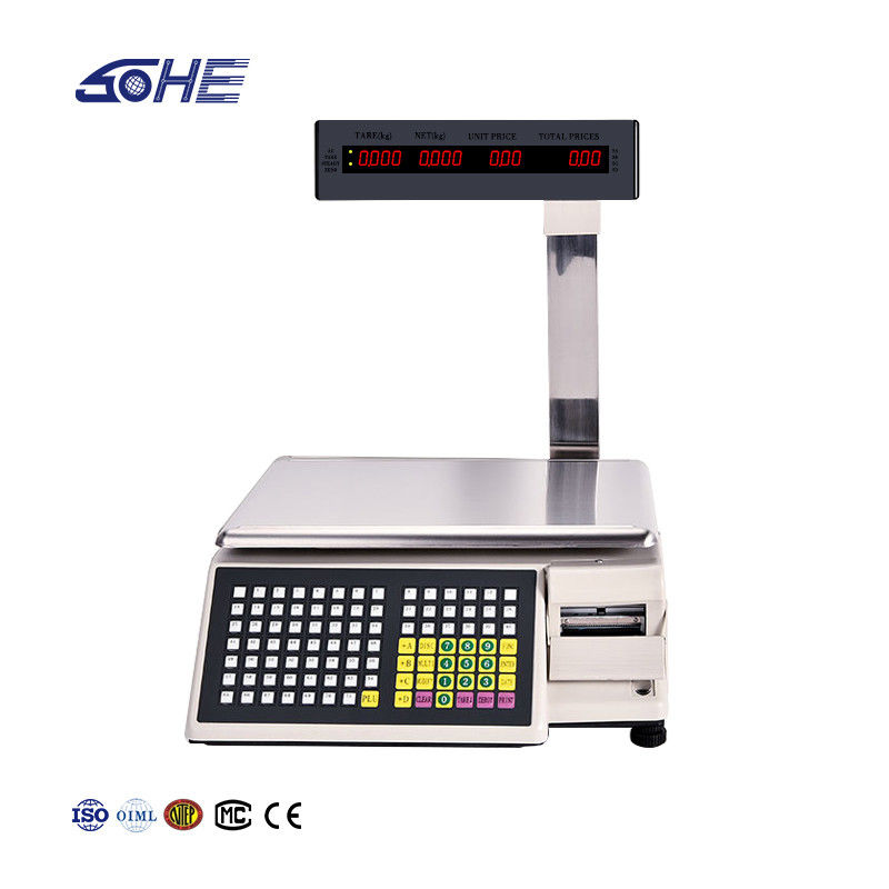 Scala di tabella di codici a barre di stampa avanzata SHW-TMB 30kg con corrente AC 100-240V/DC21V