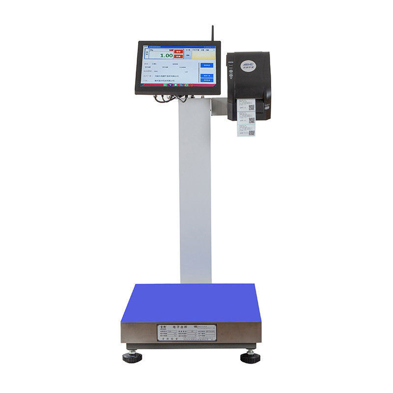 Display LCD da 15 pollici 15-500 kg Dock di lavorazione dei frutti di mare Android Scala di stampa etichette -10-40C